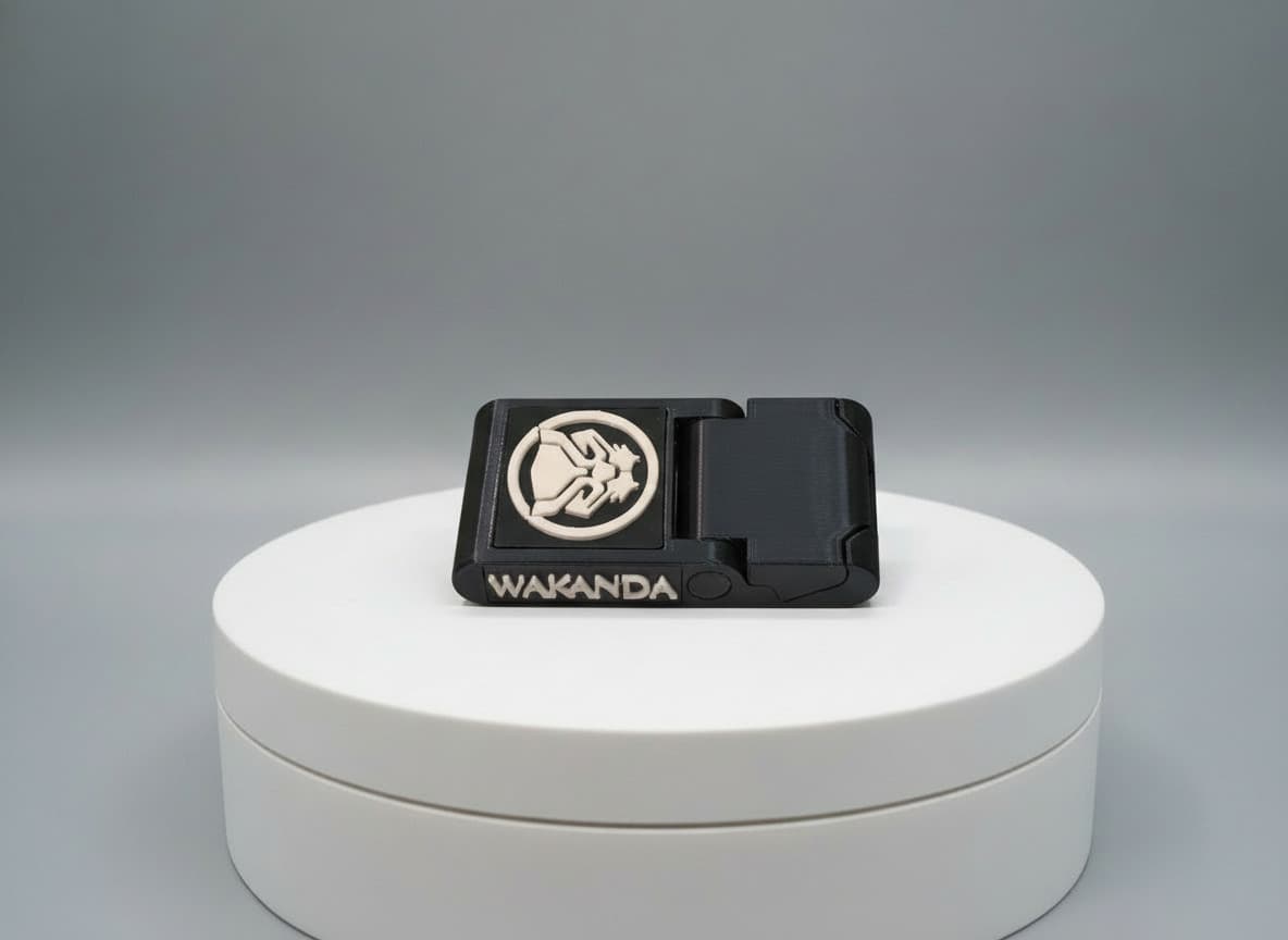 Wakanda Foldable Phone Stand – Personalized 3D Printed Keychain Stand - Image 1