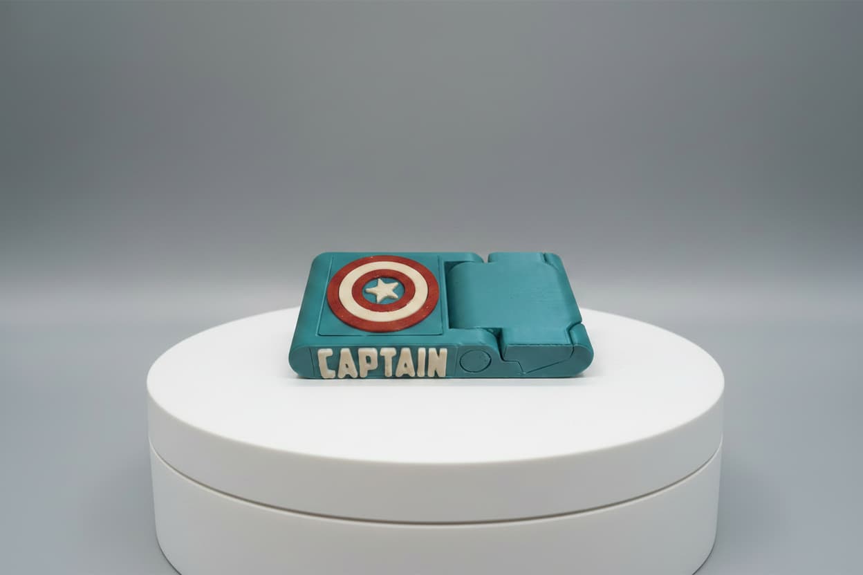 Captain Foldable Phone Stand – Personalized 3D Printed Keychain Stand - Image 1